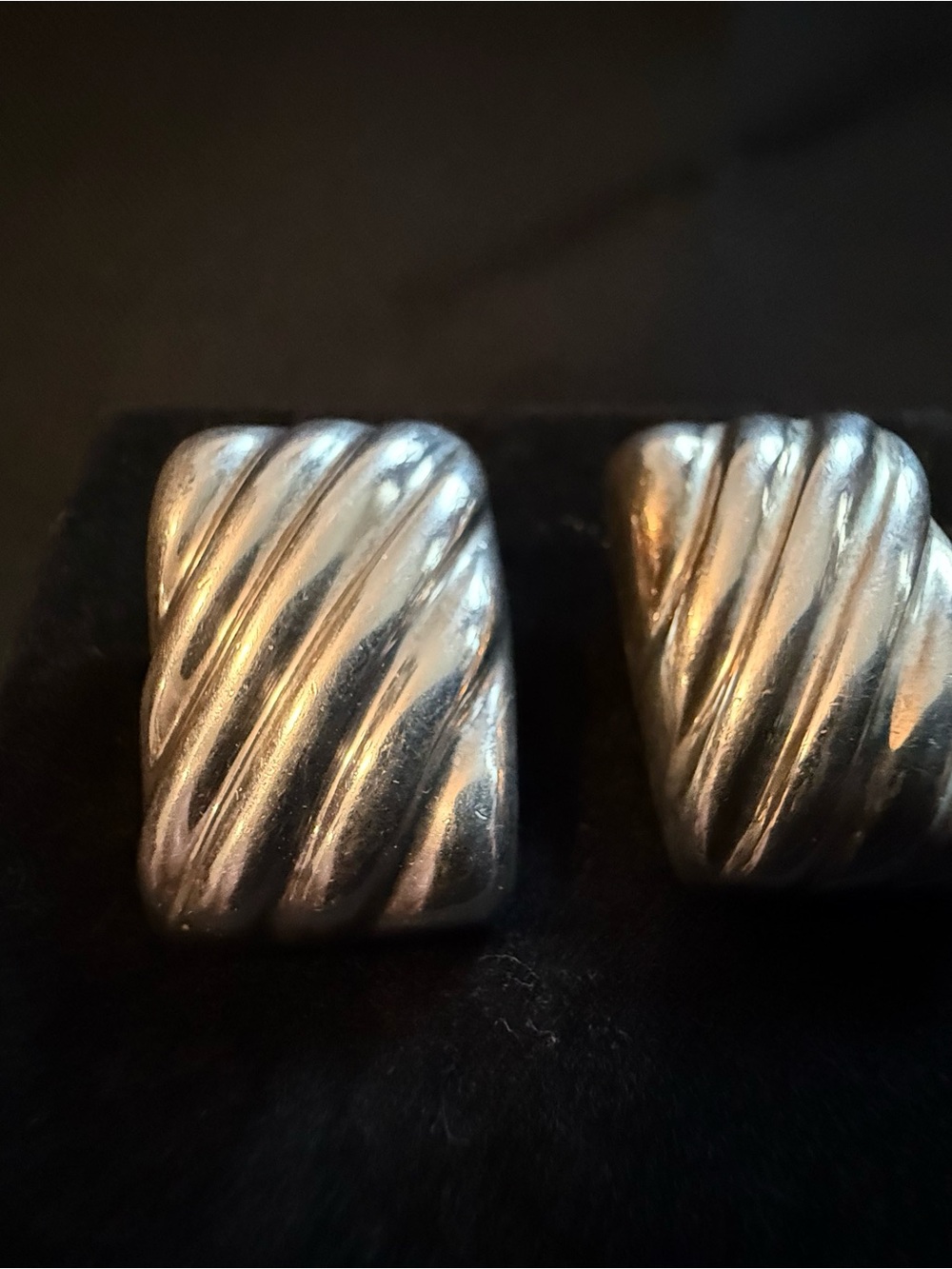 Vintage Weiss 925 Sterling Silver Twisted Rope Clip Earrings